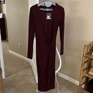 TOPSHOP Size US 2 Maxi Burgundy Drop Waist Dress Brand new with Tag